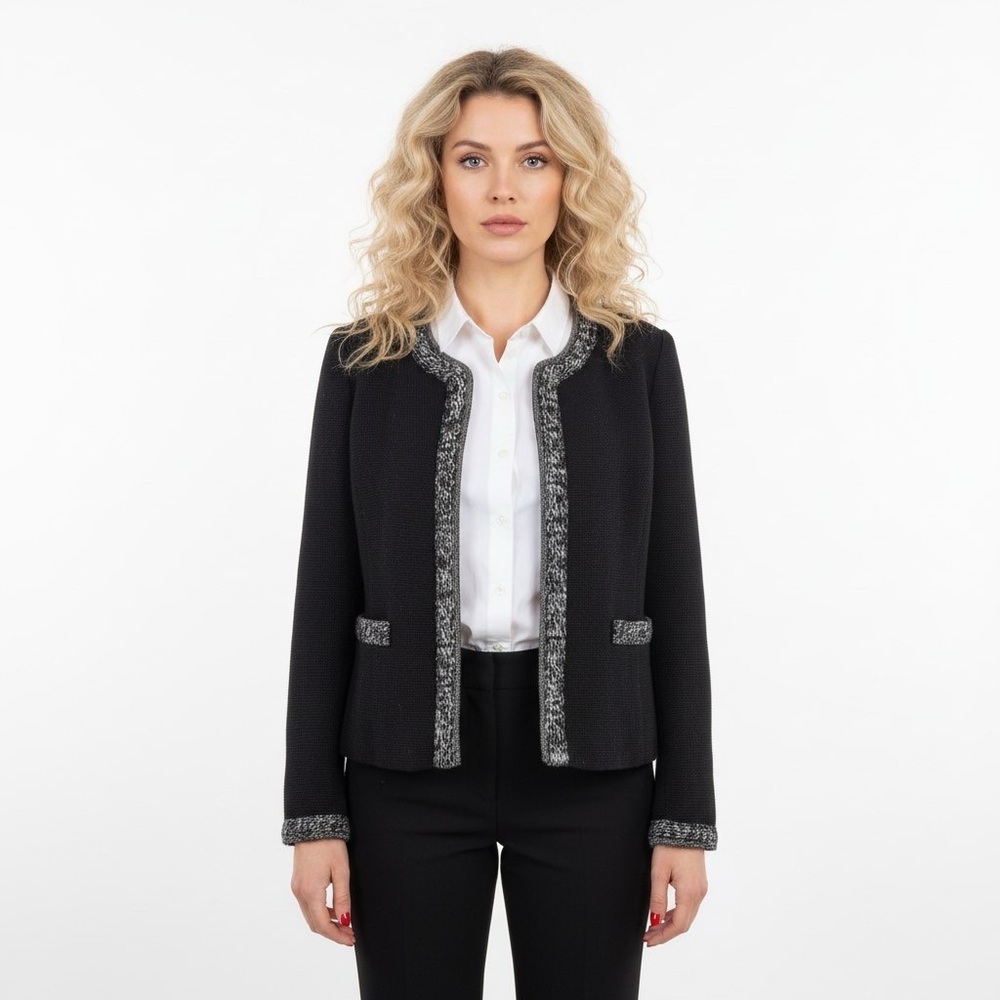 GERARD DAREL BLACK TEXTURED BLAZER JACKET WOMAN 36